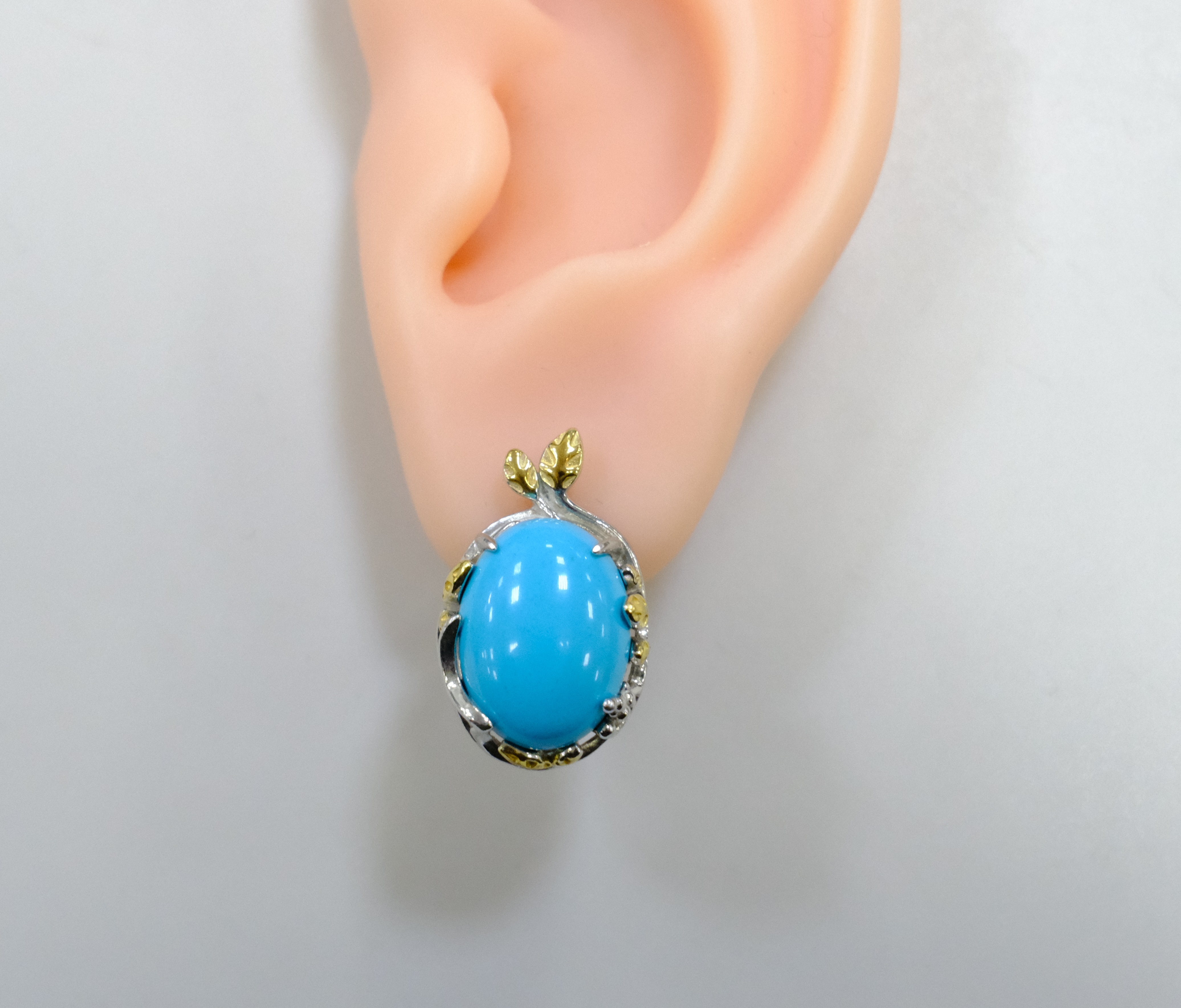 Серебряные серьги с бирюзой